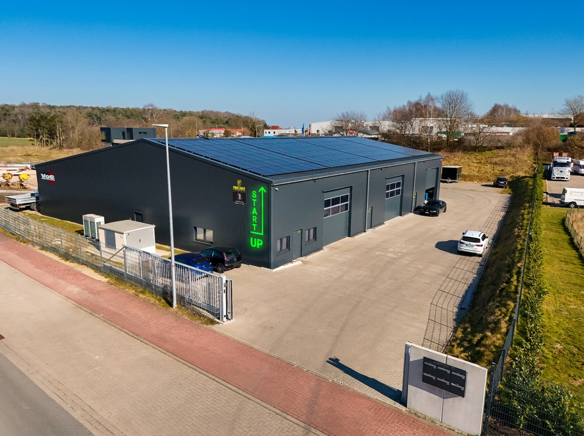 Bearbeitete Drohnenaufnahme des Start-up-Areals
